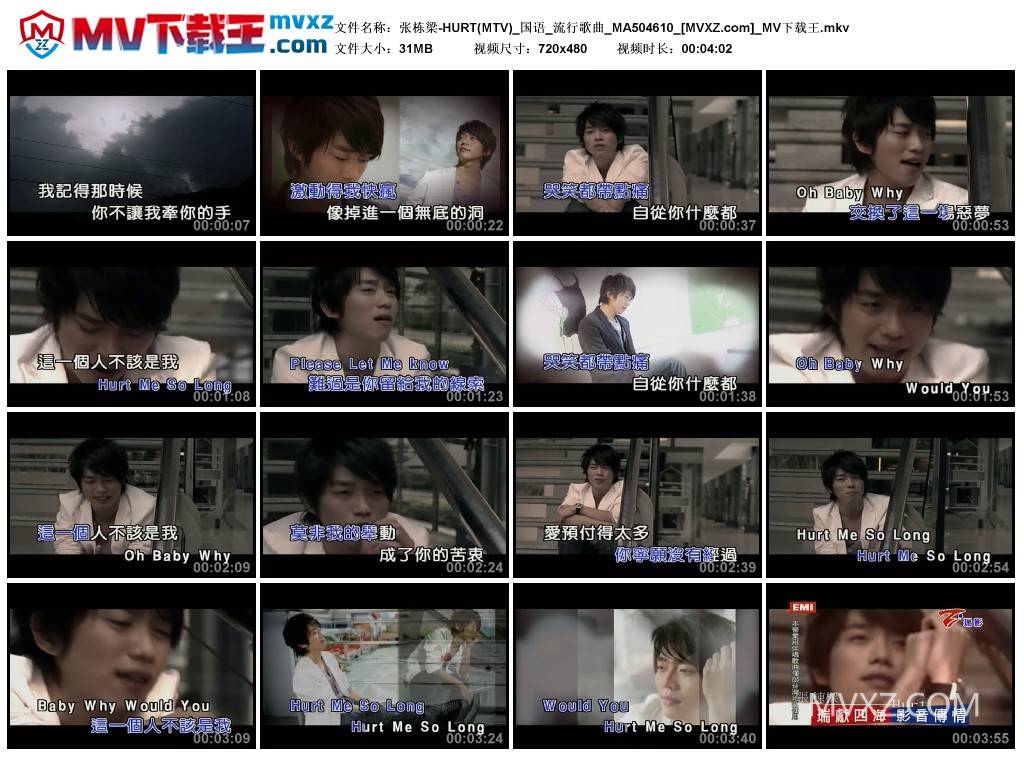 张栋梁-HURT(MTV)_国语_流行歌曲_MA504610